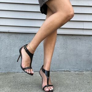 Manolo Blahnik Black Strappy Heels